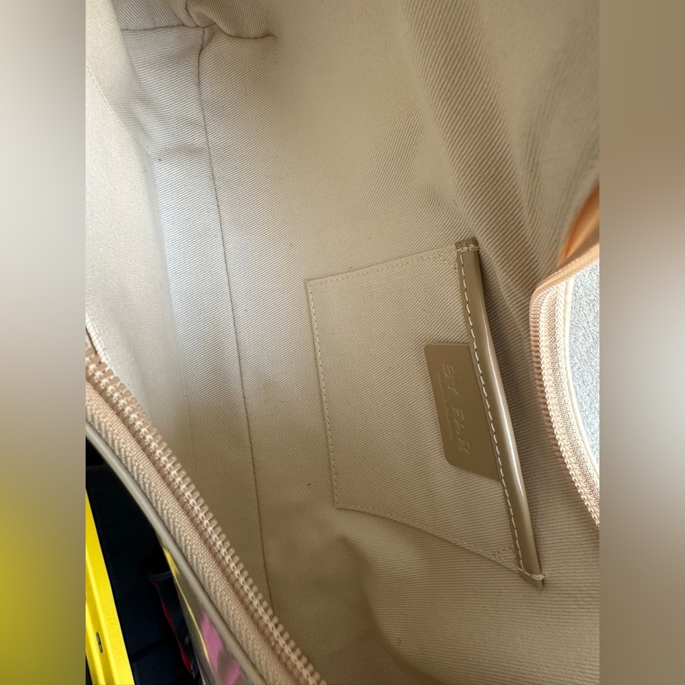 BY FAR Amber Kraft Beige Nude Semi-patent Leather Shoulder‎ Bag Purse NWOT - Picture 12 of 17